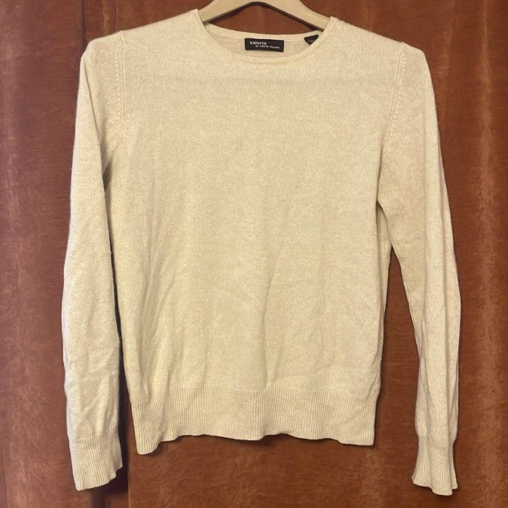 100% Cashmere Sweater Valerie Steven’s Cream Color